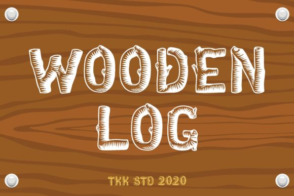 Wooden Log Font for Business Branding